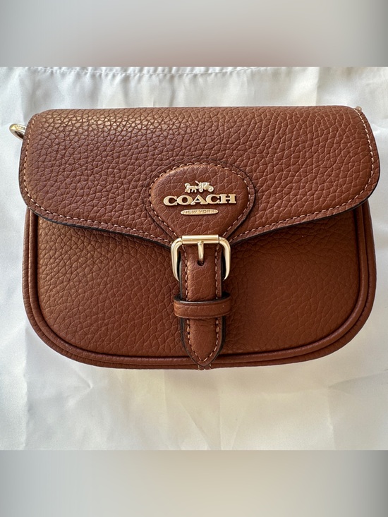 Coach Handbags - Coach Amelia Small Saddle Bag in Pebbled Leather